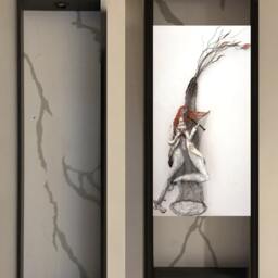 Violin Violinist Wire Mesh Sculpture Metal Man Autumn Fall Decor Tree Leaf Vivaldi Four Seasons Classical Music Large Living Room Decor Lamp - thumbnail 2