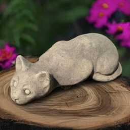 Unique Kitty Statue Concrete Kitten Figure Cement Animal Decoration Handmade Cat Ornament Garden & Home Sculpture Cat Lover Gift Yard Art - thumbnail 1
