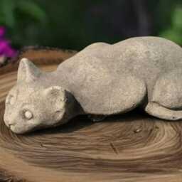 Unique Kitty Statue Concrete Kitten Figure Cement Animal Decoration Handmade Cat Ornament Garden & Home Sculpture Cat Lover Gift Yard Art - thumbnail 2