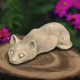 Unique Kitty Statue Concrete Kitten Figure Cement Animal Decoration Handmade Cat Ornament Garden & Home Sculpture Cat Lover Gift Yard Art - thumbnail 4