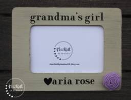 Personalized Grandma's Girl Picture Frame - Distressed Wood, 4x6 Photo - thumbnail 1