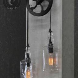 The Warehouser Recycled Whiskey Bottle Wall Sconce - Industrial Light Farmhouse Rustic Decor - thumbnail 2