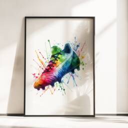 Colourful Football Prints - Set Of 3 Posters - Boys Bedroom Decor Kids Room Wall Art Soccer Artwork Footballer Gifts Teen Print - thumbnail 3