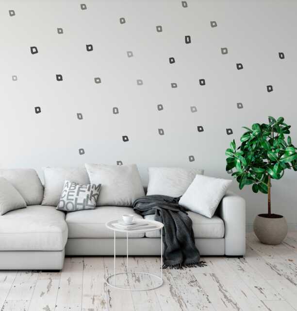 Hand Drawn Rectangle Decals - Choose Your Color, Nursery Wall Art - image 1