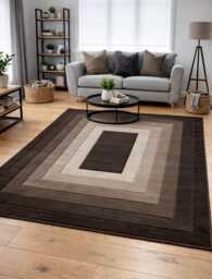 New Beige Brown Rugs Small Large Mats Modern Contemporary Design UK - thumbnail 1