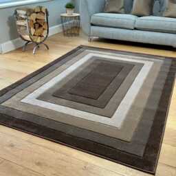 New Beige Brown Rugs Small Large Mats Modern Contemporary Design UK - thumbnail 2