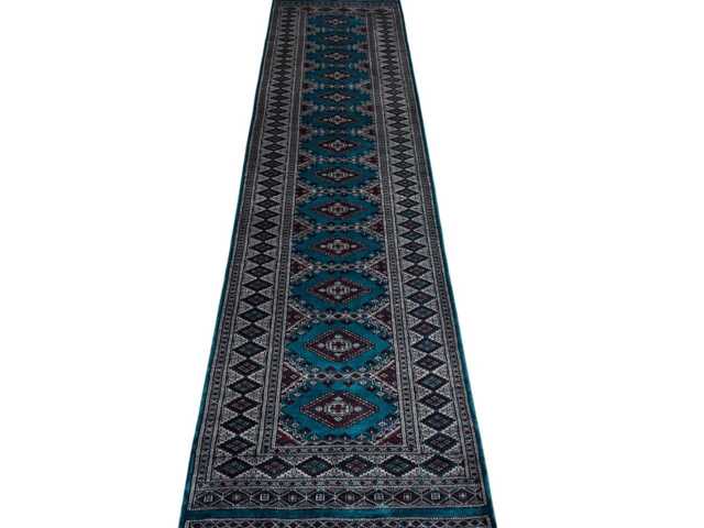 2.6x10 Emerald Green Bokhara Rug - Runner Hallway Luxury Long Fine Quality Afghan - image 1