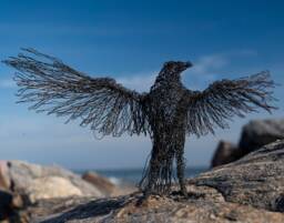Crow Sculpture, Raven Wire Animal, Bird Figurine, Lover Gift, Animal Collectible - thumbnail 1