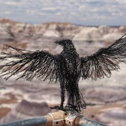 Crow Sculpture, Raven Wire Animal, Bird Figurine, Lover Gift, Animal Collectible - thumbnail 4