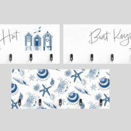 Nautical Key Rack Beach Hut, Boat Keys Holder With 5 Hooks - thumbnail 2