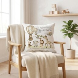 Personalised Safari Milestone Blanket, Custom Nursery Cushion, Door Sign - thumbnail 3