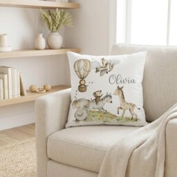Personalised Safari Milestone Blanket, Custom Nursery Cushion, Door Sign - thumbnail 2