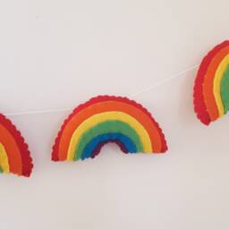 Rainbow Garland, Felt Girls Room, Rainbow Baby Gift , Nursery, Decor, Shower, Weather Decoration, Boys - thumbnail 2