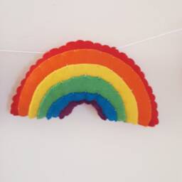 Rainbow Garland, Felt Girls Room, Rainbow Baby Gift , Nursery, Decor, Shower, Weather Decoration, Boys - thumbnail 3