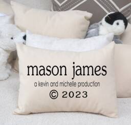 Personalized Baby, Baby Pillow, Newborn Photo Prop, Gift Idea, Name Pillow With Copyright Date, Girl, Boy Gift, -Jude - thumbnail 1