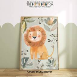 Lion Print -- Safari Nursery Print, Jungle Decor, Playroom Bedroom, Unframed - thumbnail 3