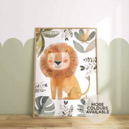 Lion Print -- Safari Nursery Print, Jungle Decor, Playroom Bedroom, Unframed - thumbnail 1