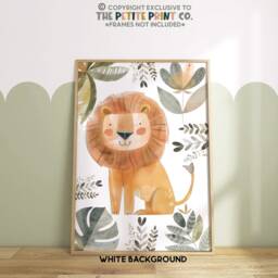 Lion Print -- Safari Nursery Print, Jungle Decor, Playroom Bedroom, Unframed - thumbnail 2