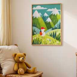 Hiking Duck Nursery Poster - Mountain Adventure, Kids Room Art - thumbnail 4