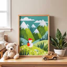 Duck On An Adventure Nursery Poster - Animal Wall Art For Kids Room Baby Print Playroom Decor Gift - thumbnail 1