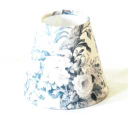 Toile Candle Clip Lampshade French Chandelier Shade Charcoal & Cream - thumbnail 3