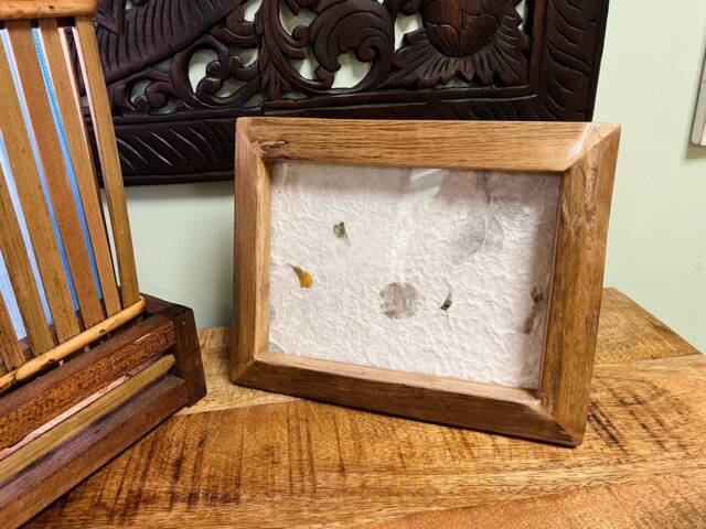 Reclaimed Teak Photo Frame Hand Carved Rustic Decor, Fair Trade 6x8 - image 1
