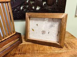 Reclaimed Teak Photo Frame Hand Carved Rustic Decor, Fair Trade 6x8 - thumbnail 1
