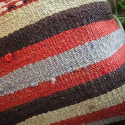40cm - 16Inch Boho Kilim Cushion Cover Handwoven - Softer Pale Orange Tones - thumbnail 3