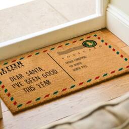 Letter To Santa, I've Been Good This Year - Cute Holiday Doormat Santa Claus Decor Christmas Porch - thumbnail 2