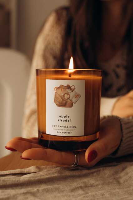 Apple Strudel Soy Candle Vegan Natural Cinnamon Foodie Apple Pie Autumn Decor Farmhouse - image 1
