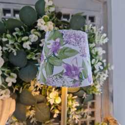 Cordless Touch Lamp. Beautiful Decoupaged Purple & Lilac Floral Usb Rechargeable Table Lamp.portable