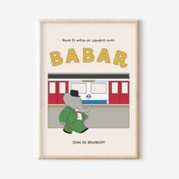 Babar The Elephant London Underground Print, Babar, Nursery Kids Bedroom, Girl, Boy, Playroom Wall Art, Unframed, A1/A2/A3/A4/A5 - thumbnail 2