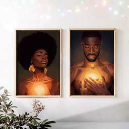 Afrocentric Black Art Print Radiant Soul Energy Portraits - Poster Only - thumbnail 1