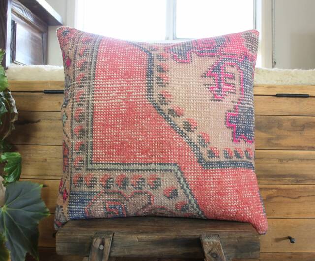 50cm - 20 Inch Vintage Carpet Rug Cushion Cover Handwoven - Worldly Traveler Series - image 1