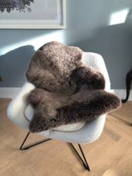 Sheepskin Rug , Dark Brown With Light Tips, Genuine Sheepskin Rug, Sheepski Luxury Sheepskin, Sheepskin. Chair Cover