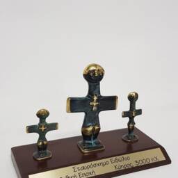 Personalized Brass Pomos Idol Sculpture Set, Cyprus Figurines, Ancient Art Office Decor - thumbnail 2