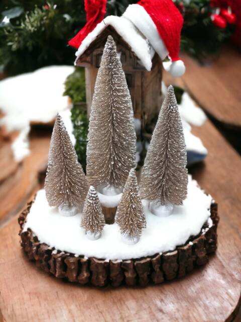 Sparkly Champagne Mini Christmas Tree Snowy Holiday Decor - image 1