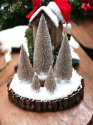 Sparkly Champagne Mini Christmas Tree Snowy Holiday Decor