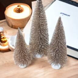 Sparkly Champagne Mini Christmas Tree Snowy Holiday Decor - thumbnail 4