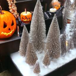 Sparkly Champagne Mini Christmas Tree Snowy Holiday Decor - thumbnail 3
