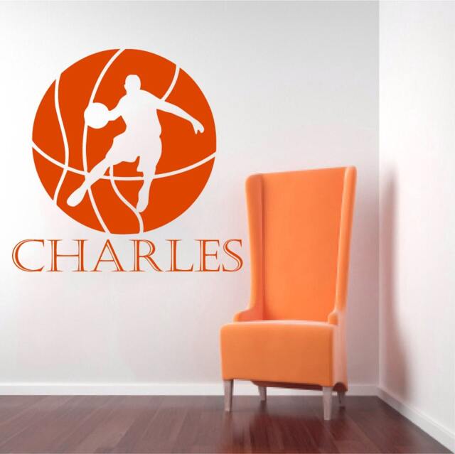 Wall Decal Name Personalized Custom Decals Gamer Basketball Vinyl Sticker Art Home Decor Mural Baby Nursery Gym Sports Shop Ms186 - image 1