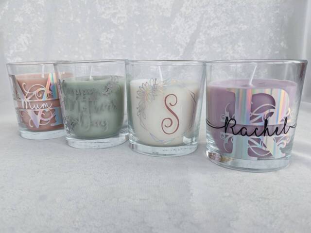 Personalised Scented Candle Initial & Name - Stocking Stuffer Christmas Gift Ideas For Women Bridal Monogram - image 1