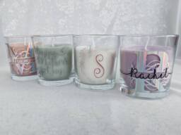 Personalised Scented Candle Initial & Name - Stocking Stuffer Christmas Gift Ideas For Women Bridal Monogram - thumbnail 1