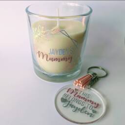 Personalised Scented Candle Initial & Name - Stocking Stuffer Christmas Gift Ideas For Women Bridal Monogram - thumbnail 2