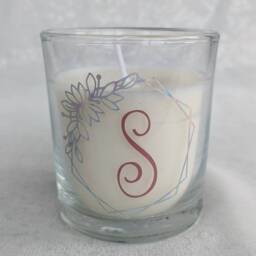 Personalised Scented Candle Initial & Name - Stocking Stuffer Christmas Gift Ideas For Women Bridal Monogram - thumbnail 3