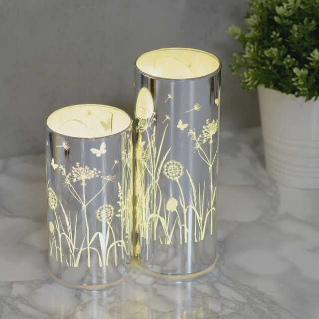 Glass Flower Design Tube With Led Lights - Gift Home Light Present - image 1