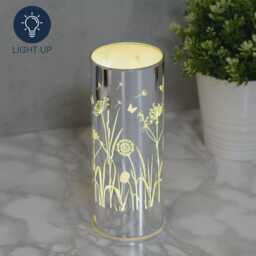 Glass Flower Design Tube With Led Lights - Gift Home Light Present - thumbnail 2