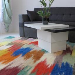 Handmade Wool Rug Bright Bohemian Woven Area Rug - thumbnail 2