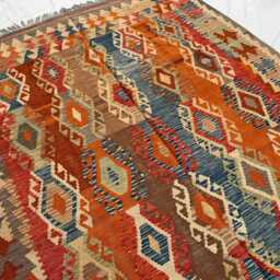 9.8x6.6 Ft Handwoven Chobi Kilim Rug Afghan Wool Tribal Flatweave - thumbnail 4