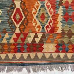 9.8x6.6 Ft Handwoven Chobi Kilim Rug Afghan Wool Tribal Flatweave - thumbnail 2